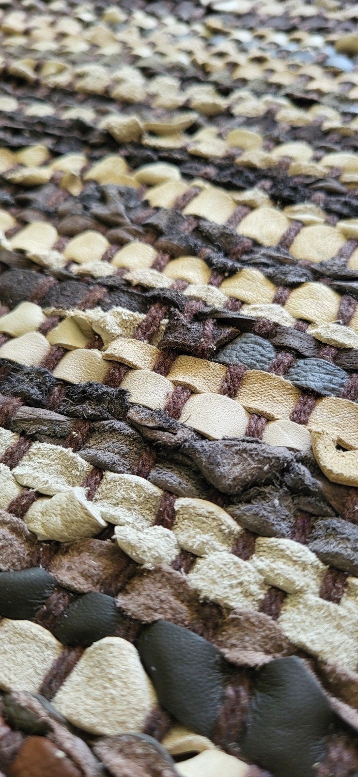Leer vloerkleed, Ophalen, 150 tot 200 cm, Zwart, Rechthoekig