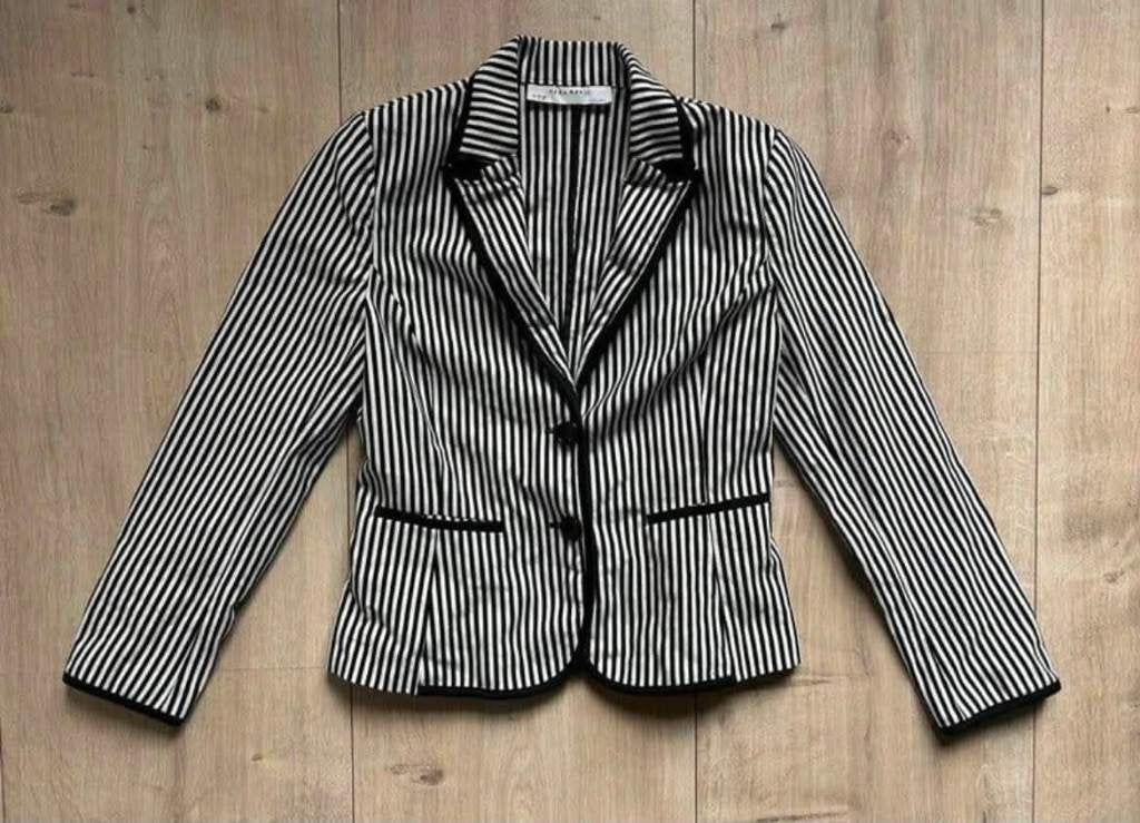 Gestreepte Zara basic blazer - Maat: L, Zara, Maat 42/44 (L), Nieuw, Ophalen of Verzenden