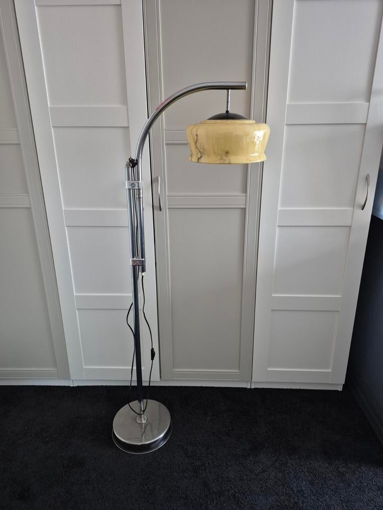 vintage staande lamp, Ophalen, Gebruikt, Glas, 150 tot 200 cm