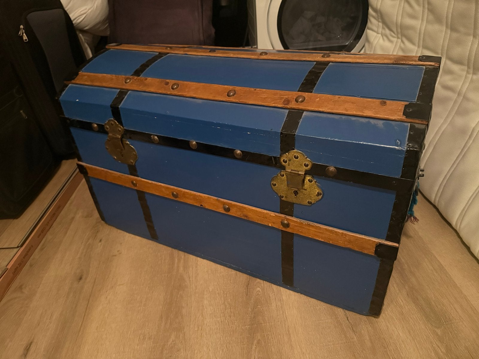 Blauwe opbergkist / speelgoedkist - 86x49x54 cm, Ophalen, 50 – 75, Gebruikt, Minder dan 50 cm