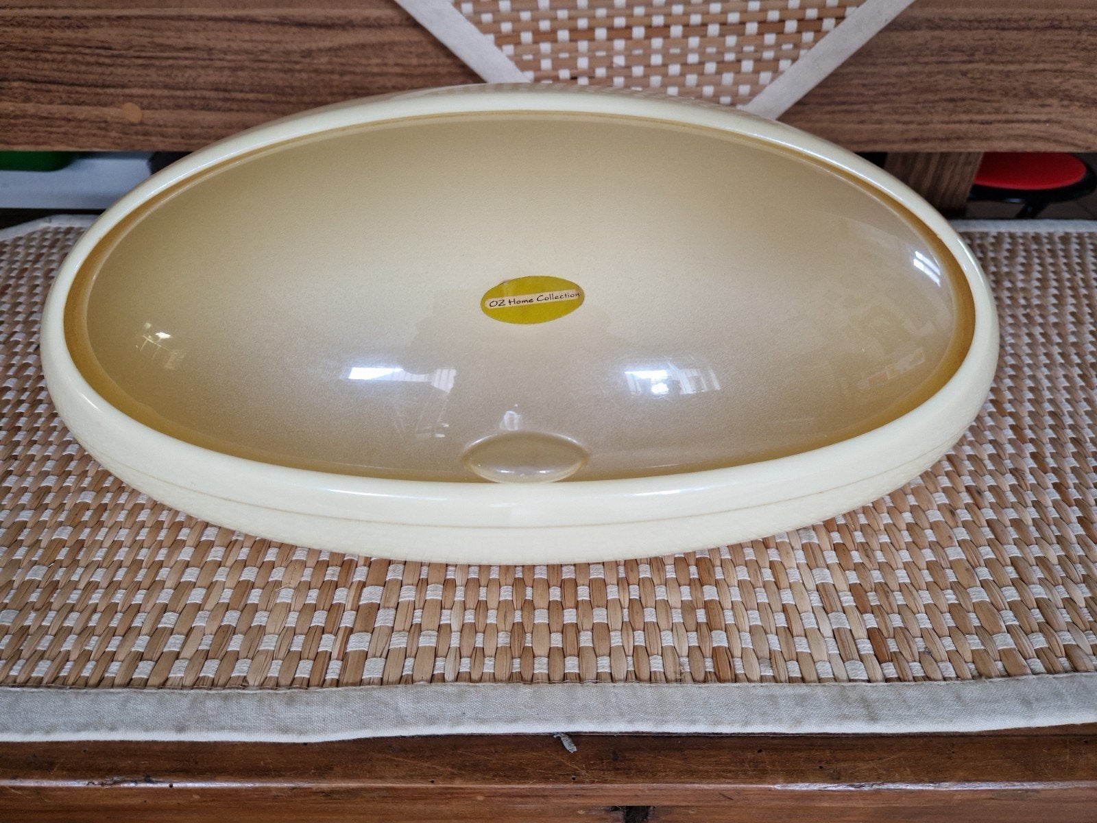 Retro vintage broodtrommel, Beige, Kunststof, Ophalen of Verzenden, Zo goed als nieuw