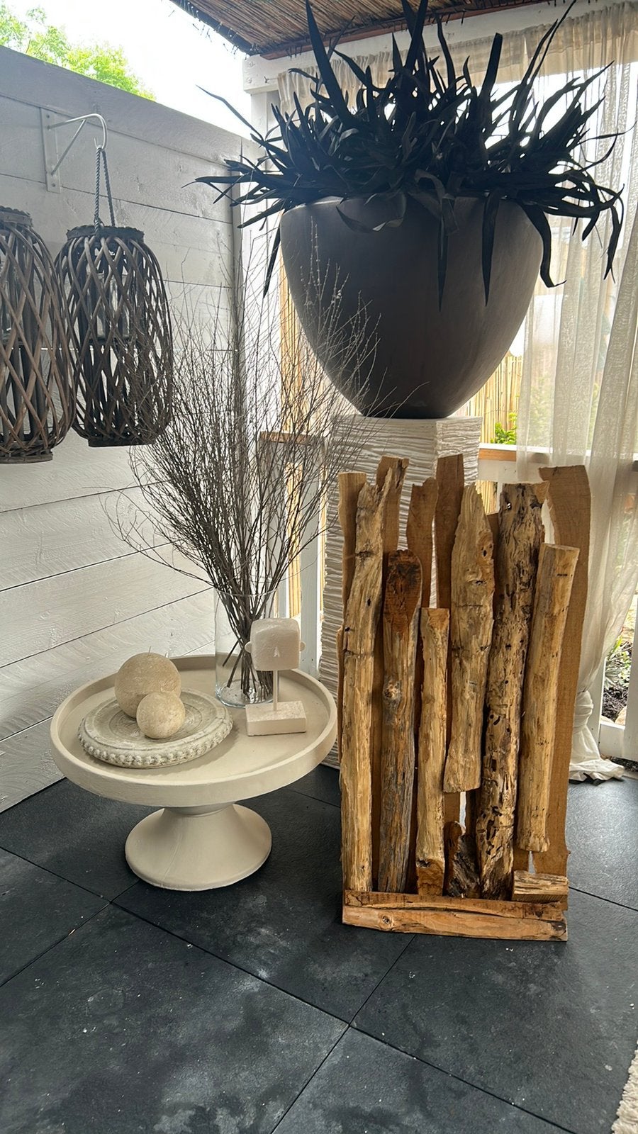 Mooie groot hout ornament  99x46 cm binnen of buiten, Huis en Inrichting, Ophalen, Zo goed als nieuw