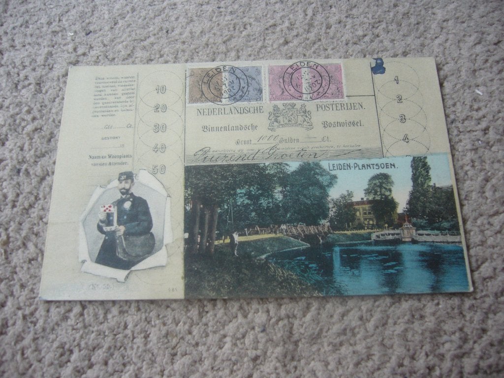 LEIDEN = PLANTSOEN - NEDERLANDSCHE POSTERIJEN  BRIEFKAART, Ophalen of Verzenden, Voor 1920, Ongelopen, Zuid-Holland