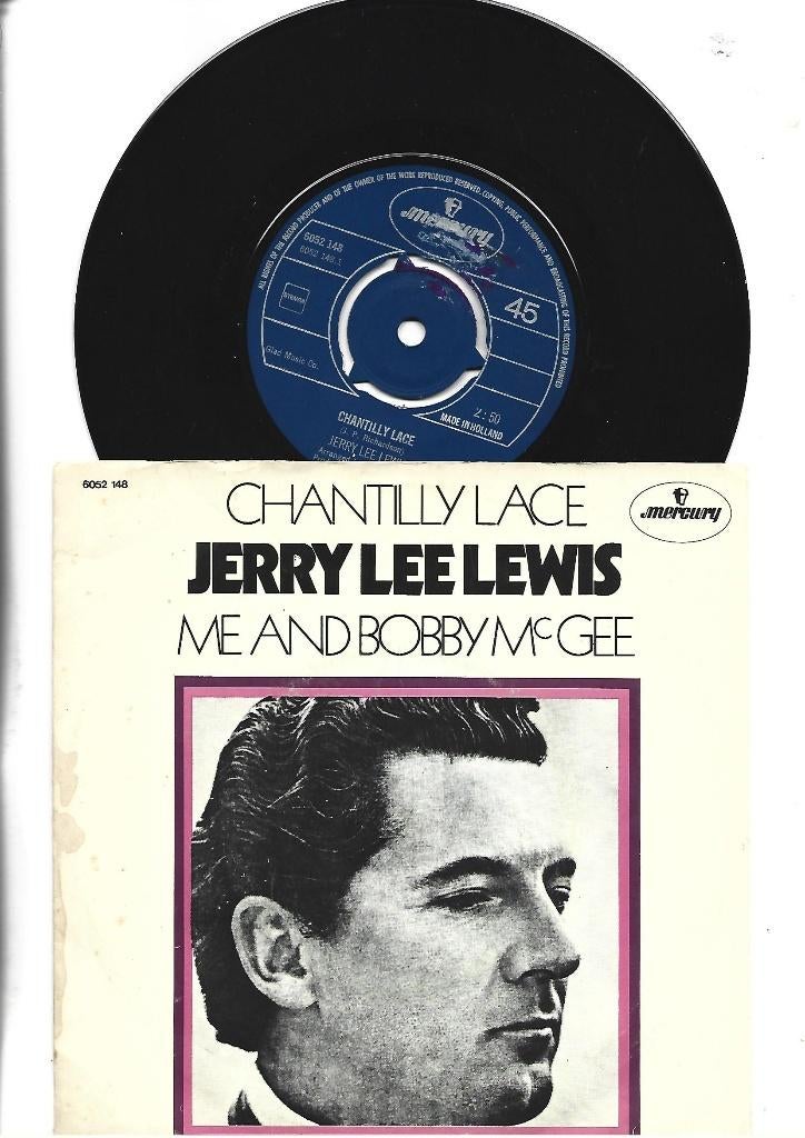 JERRY LEE LEWIS SINGLE 7" CHANTILLY LACE -1972, 7 inch, Single, Ophalen of Verzenden, Pop