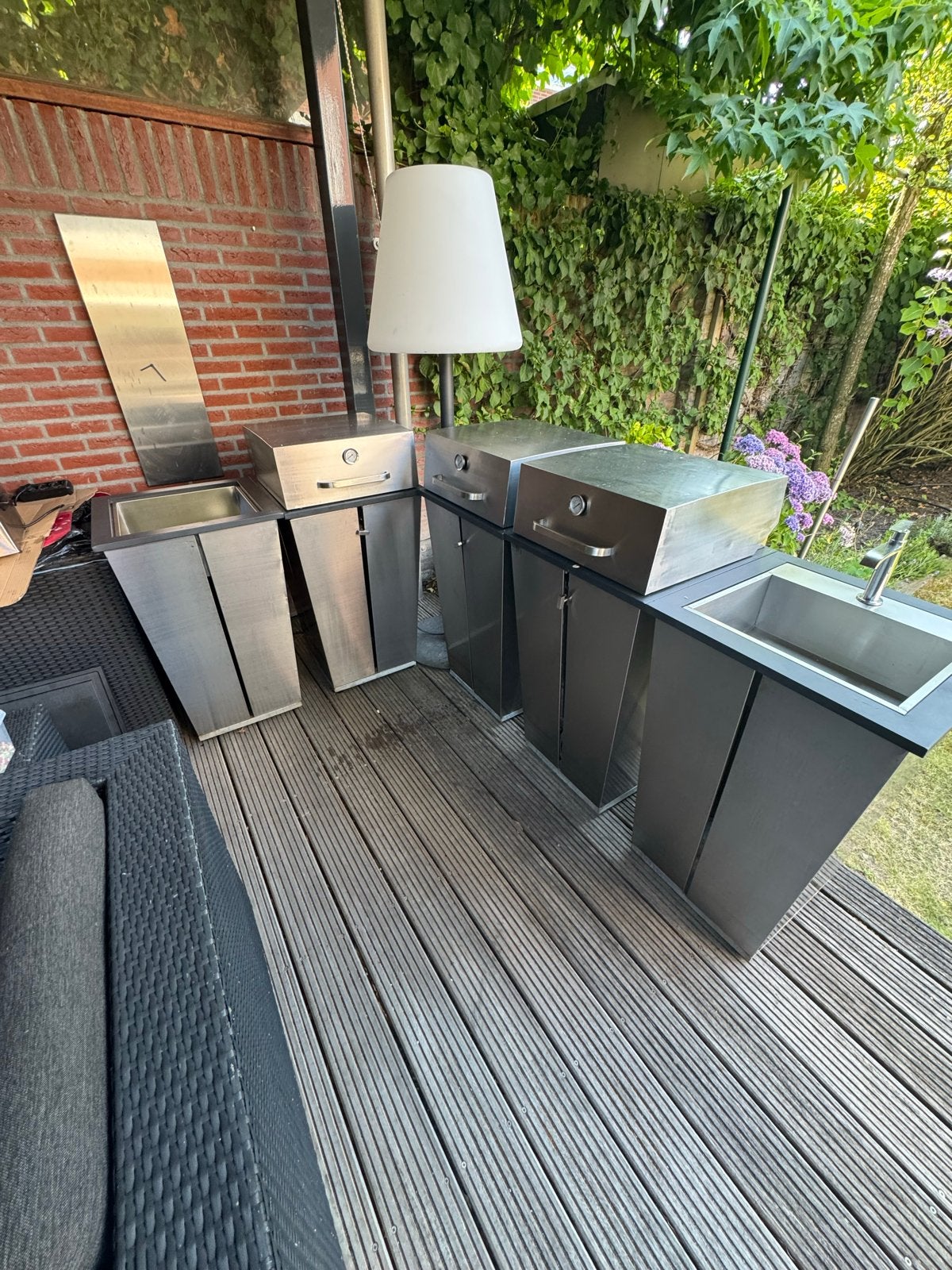RVS buiten keuken, Tuin en Terras, Ophalen, Gebruikt, Gas, Vrijstaand