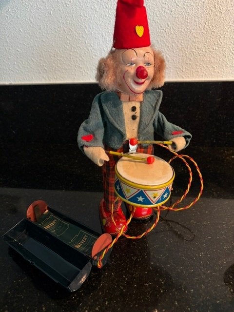 Bimbo the drumming clown Alps rare, Antiek en Kunst, Ophalen of Verzenden