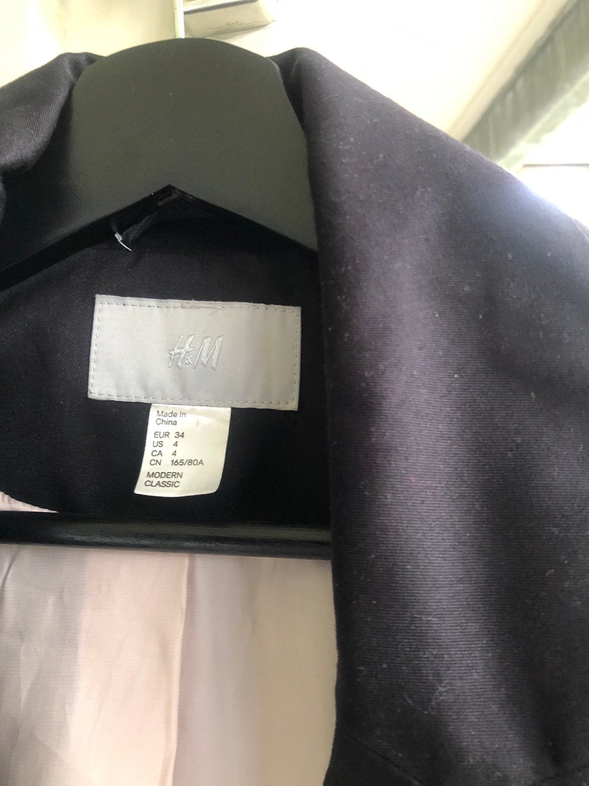 H&M Zwarte Trenchcoat Maat 34 (XS), Ophalen of Verzenden, Zo goed als nieuw, Maat 34 (XS) of kleiner, Zwart