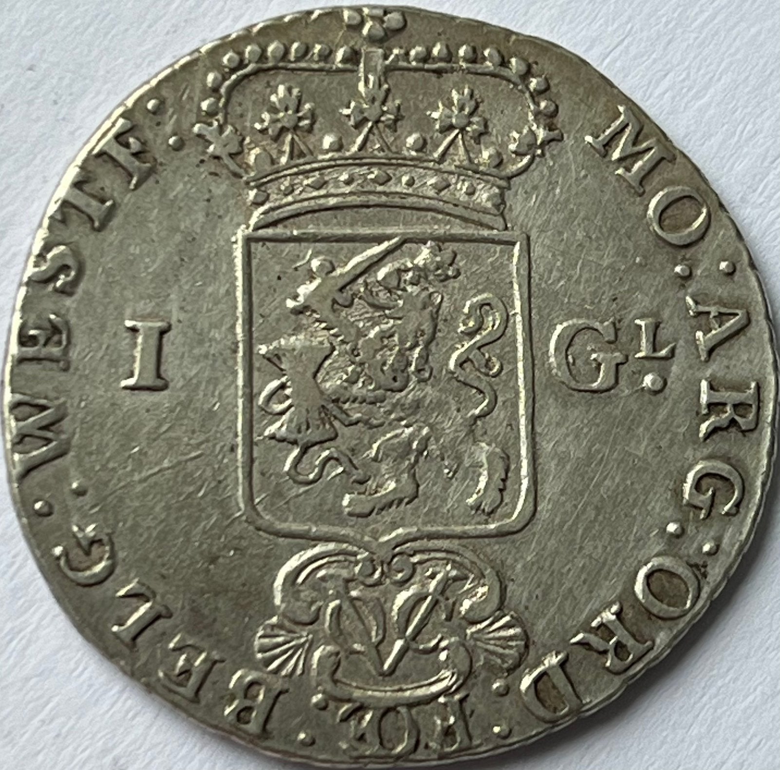 VOC West-Friesland zeldzame gulden 1786/64 overslag!, Postzegels en Munten, Vóór koninkrijk, Zilver, Losse munt, Overige waardes