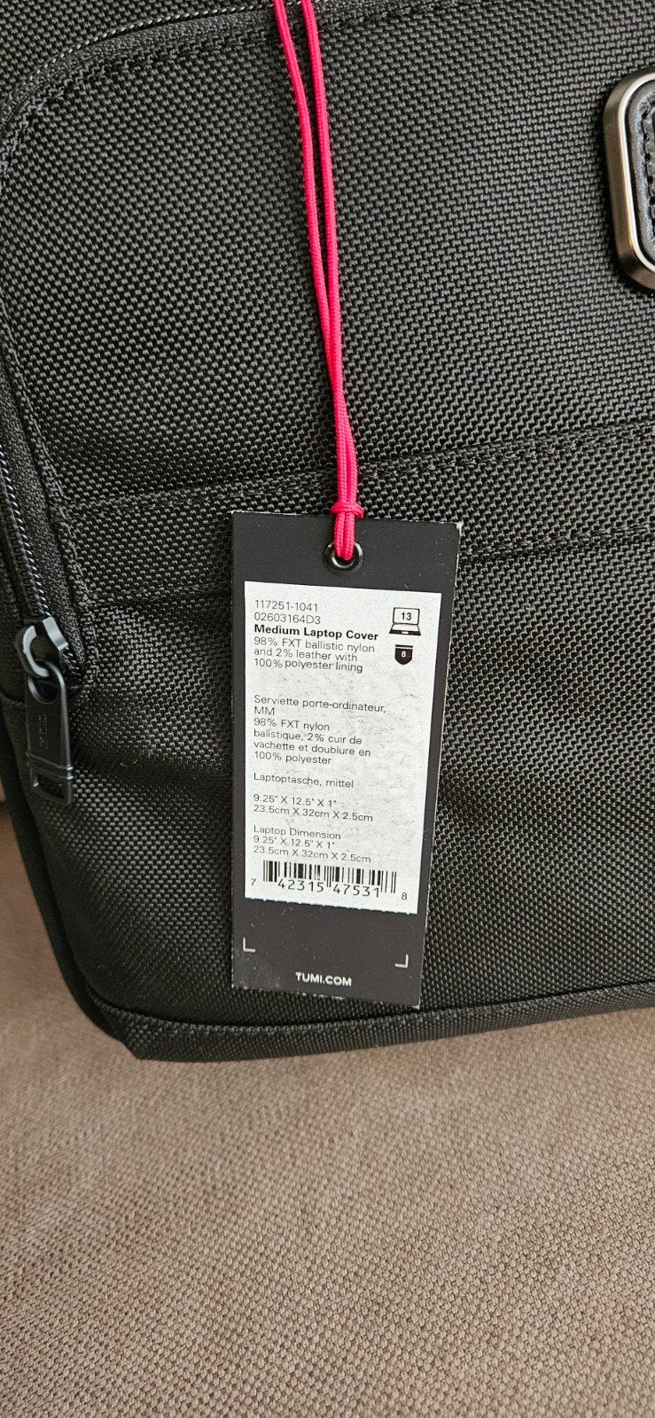 Tumi laptopcase 13,3 inch Ballistic nylon, Computers en Software, Nieuw, Ophalen of Verzenden, 13 inch, Laptophoes