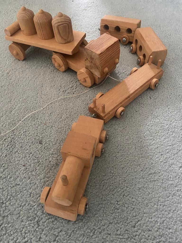 Trein van hout, Ophalen of Verzenden, Gebruikt, Rij- of Hobbelspeelgoed