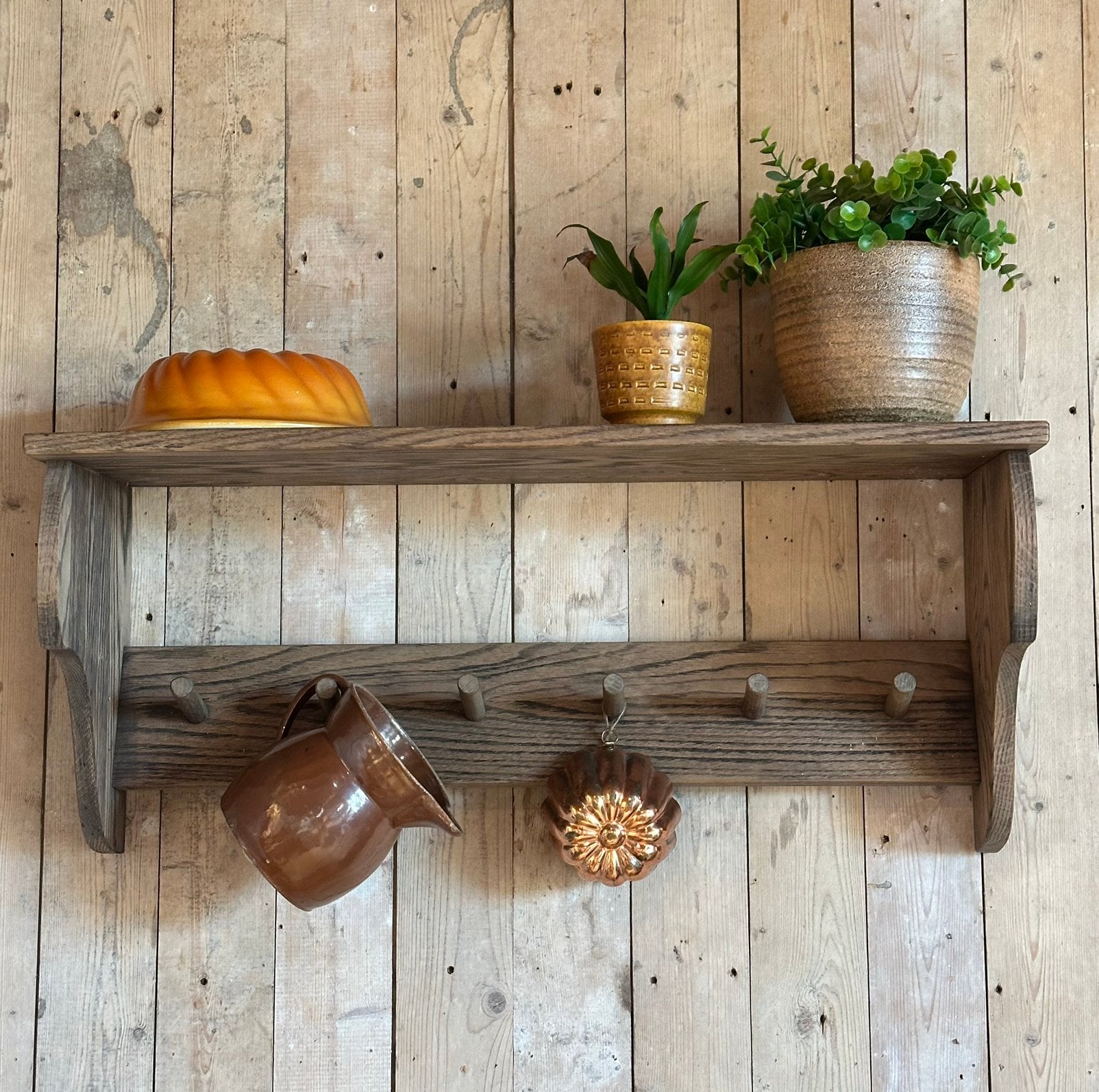 Brocante kapstok - wandrek - hout - landelijk, Huis en Inrichting, Zo goed als nieuw, Minder dan 100 cm, Hout, Ophalen