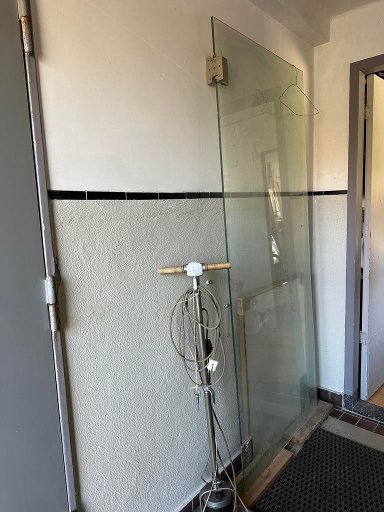 Glazen deur met scharnieren 90x 210, Huis en Inrichting, Ophalen, Zo goed als nieuw