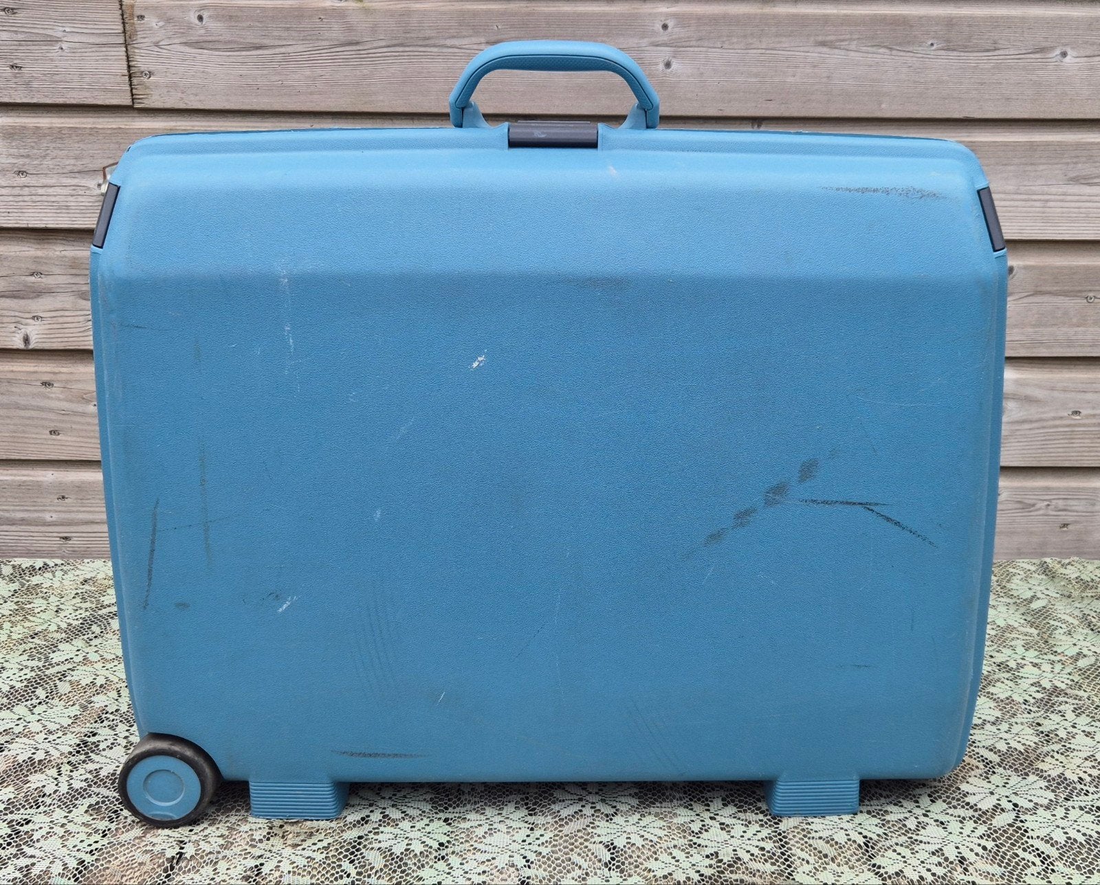 Samsonite Koffer Blauw - Vintage Reiskoffer met Wieltjes, Sieraden, Tassen en Uiterlijk, Koffers, Gebruikt, Hard kunststof, 70 cm of meer