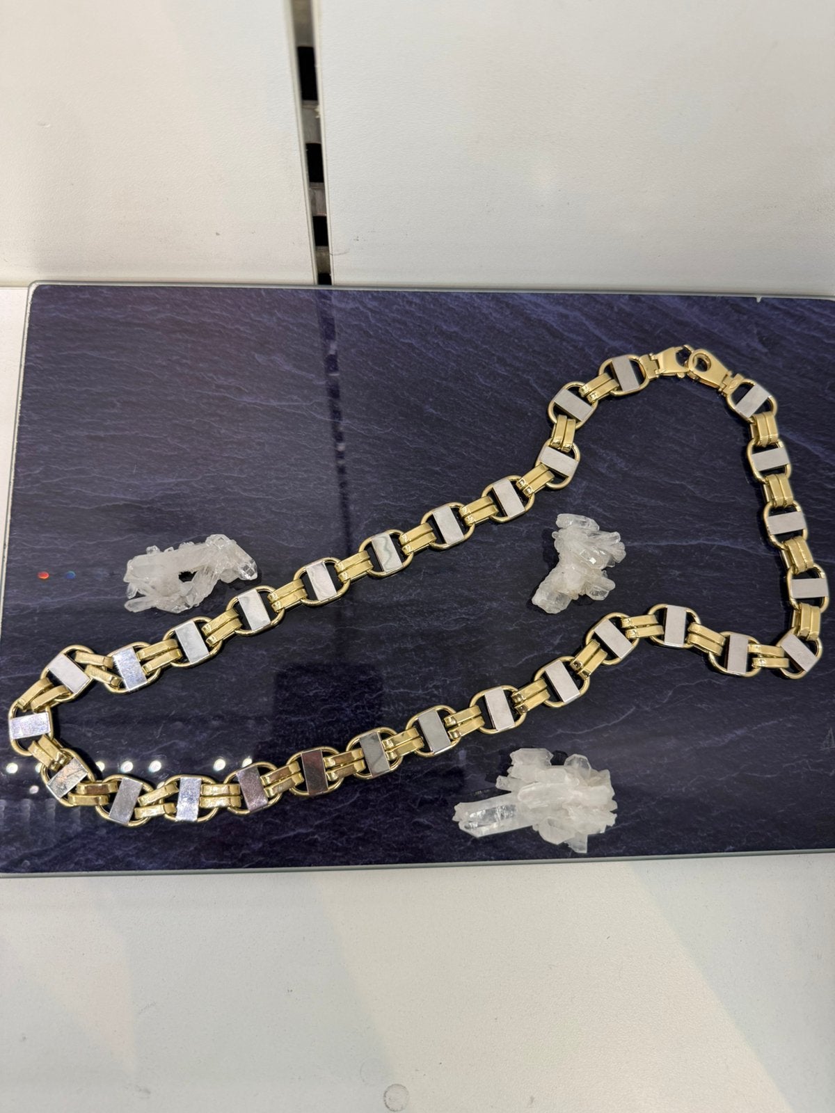 Prachtige 14k brede kingsley ketting met witgoud 70 cm 14 mm, Sieraden, Tassen en Uiterlijk, Kettingen, Ophalen of Verzenden, Nieuw