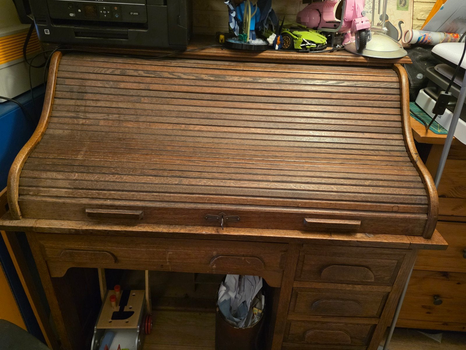 Antieke secretaire  rolluik bureau, Ophalen, Gebruikt