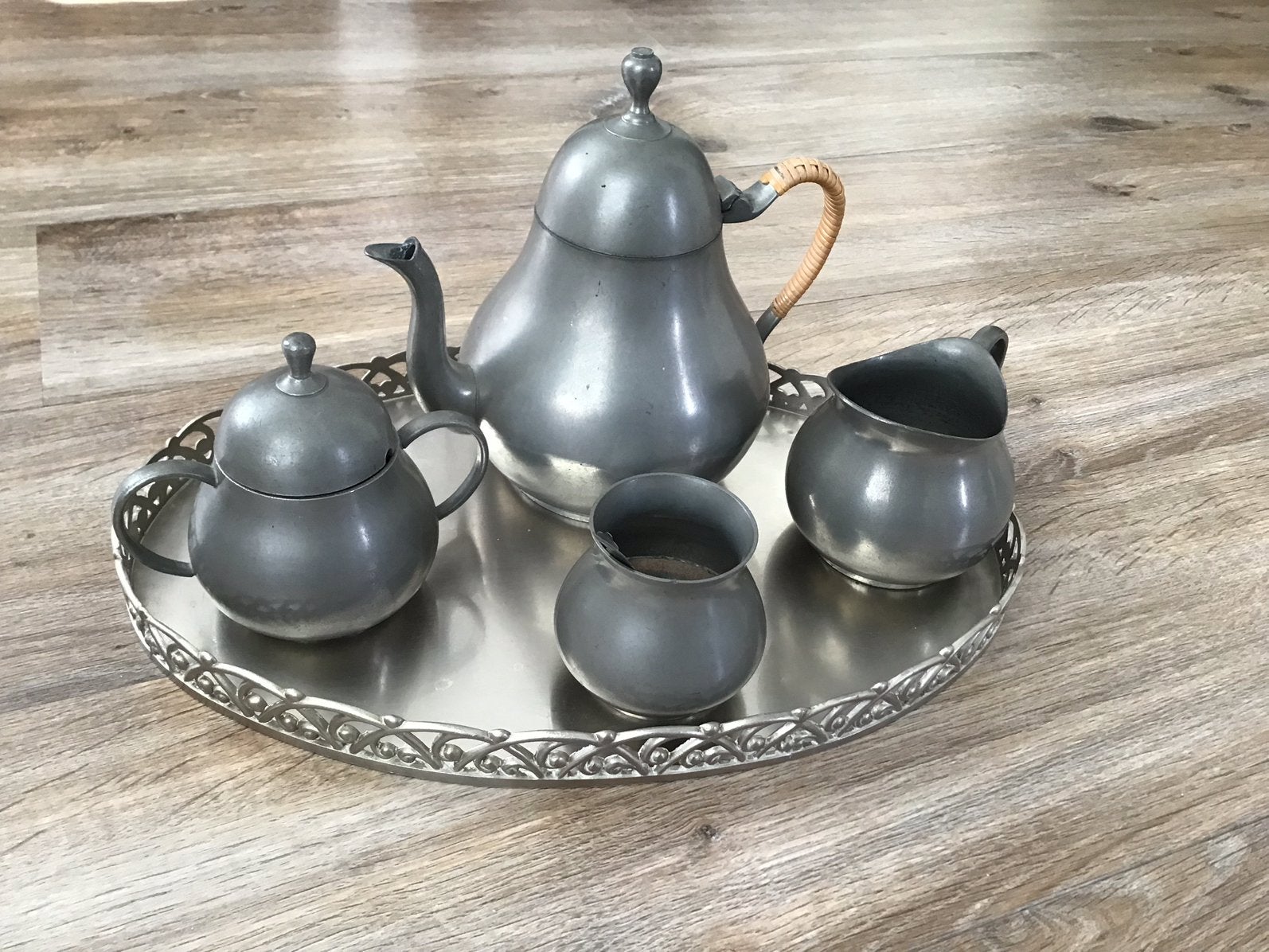 Tinnen thee set ., Antiek en Kunst, Ophalen of Verzenden
