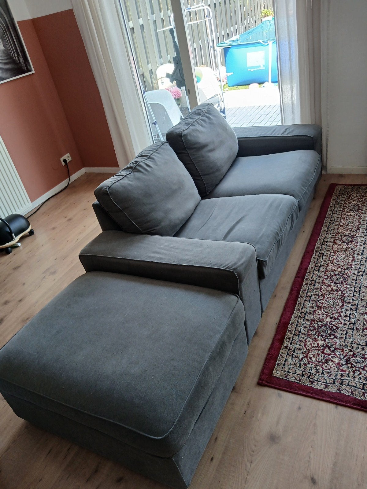IKEA kivik bank + hocker GRATIS, Ophalen, Gebruikt, 75 tot 100 cm