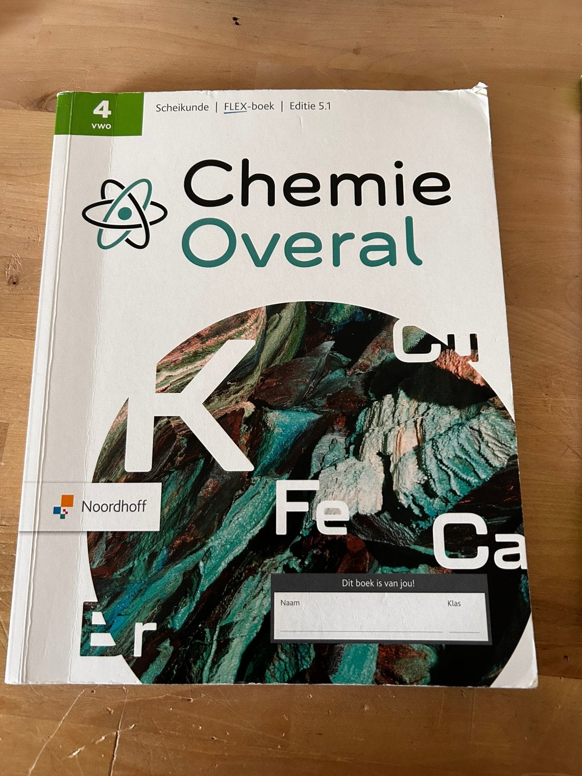 Chemie Overal ed 5.1 vwo 4 FLEX boek, Ophalen of Verzenden, Zo goed als nieuw, Noordhoff