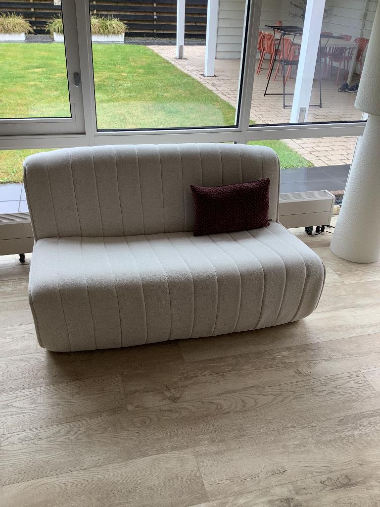 Bankje / loveseat Busto in off-white, 130 cm breed, Ophalen, Zo goed als nieuw, 75 tot 100 cm, 125 cm of meer