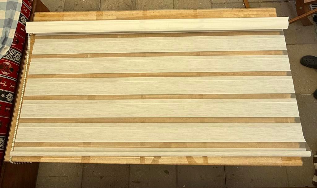 Wit Zebra Rolgordijn (150 x 220 cm), 200 cm of meer, Wit, 150 tot 200 cm, Ophalen of Verzenden