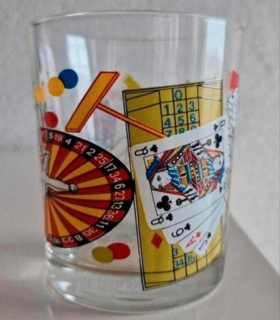 Glas met Casino opdrukken, Ophalen of Verzenden, Zo goed als nieuw, Frisdrankglas