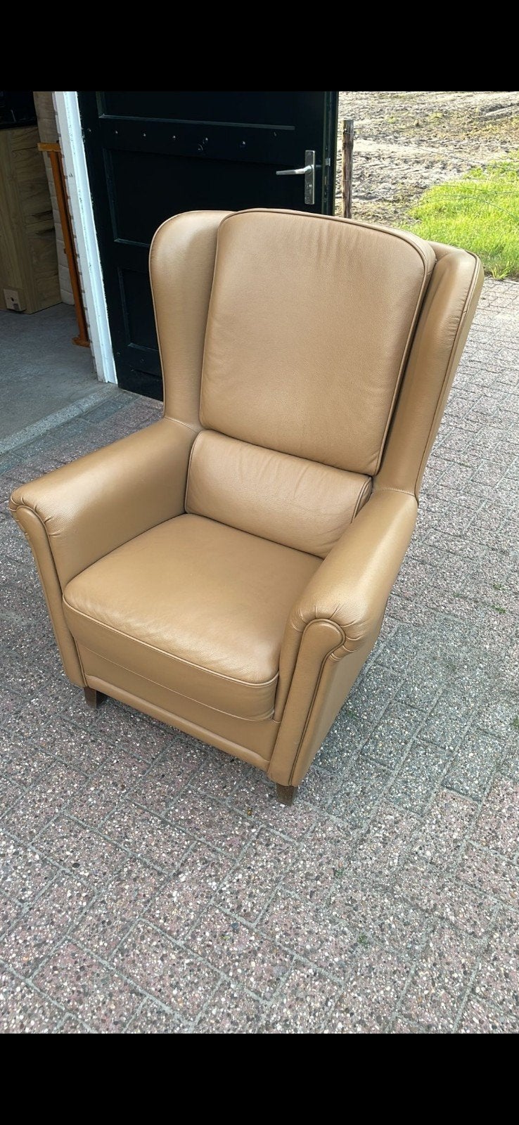 Leren fauteuil, Gebruikt, Ophalen of Verzenden, 75 tot 100 cm, Leer