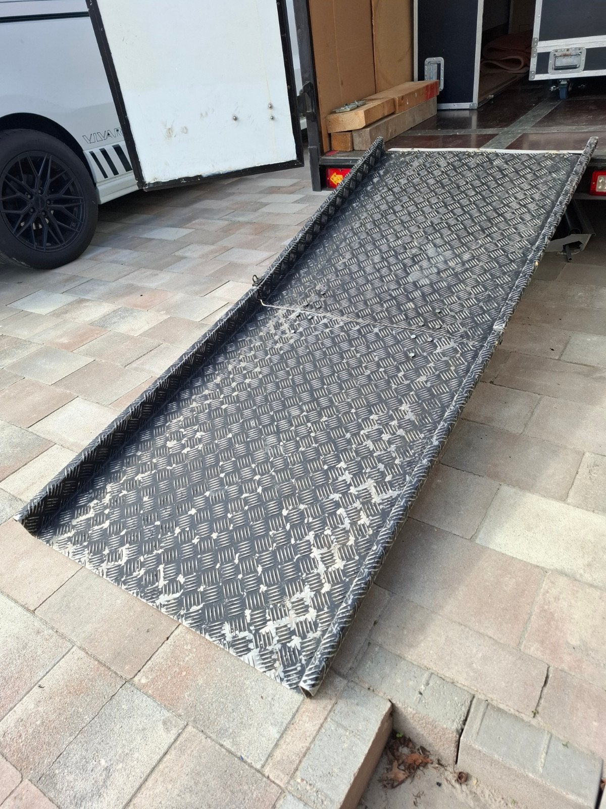 Alu oprijplaat, oprij plateau voor aanhanger of bestelwagen, Auto diversen, Ophalen, Gebruikt