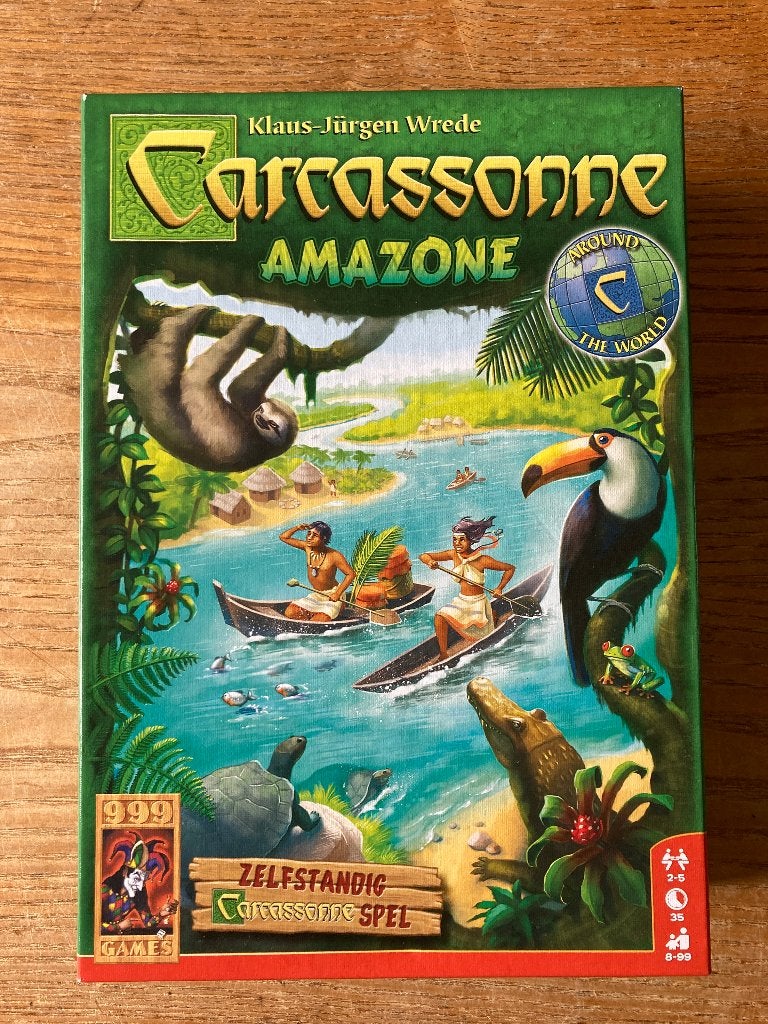 999 games - Carcassonne Amazone (2-5 spelers, 8+jr) zgan, Vijf spelers of meer, Ophalen of Verzenden, Zo goed als nieuw, 999 Games