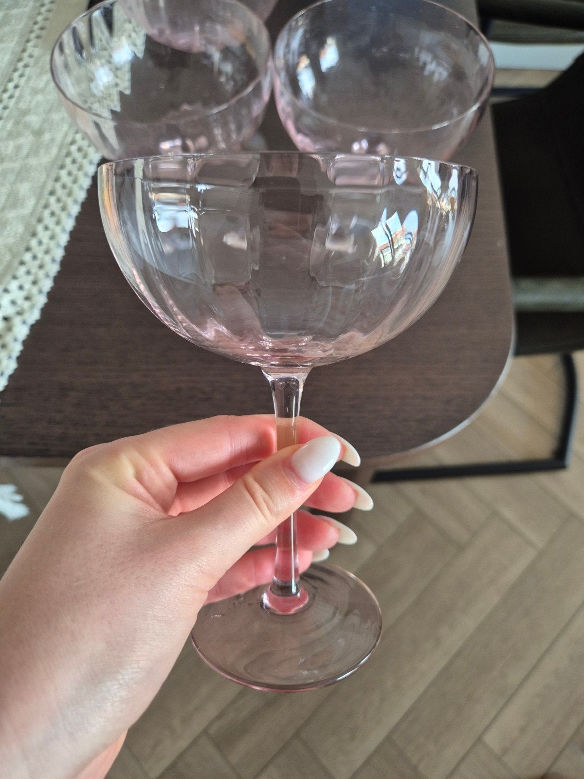 Set van 4 Roze Coupe Glazen - Perfect voor Champagne/Dessert, Ophalen