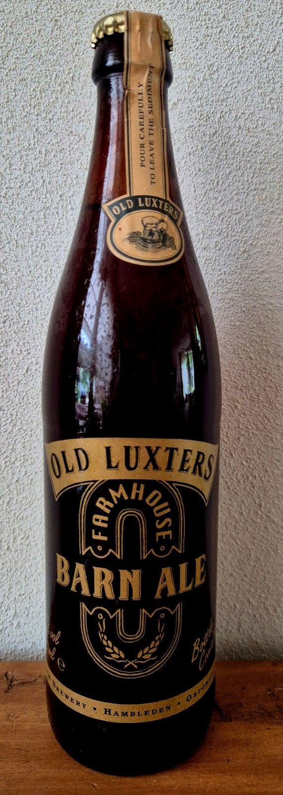1995 fles OLD LUXTERS Barn ALE 0,5ltr FARMHOUSE ENGLAND., Ophalen of Verzenden, Zo goed als nieuw, Flesje(s), Overige merken