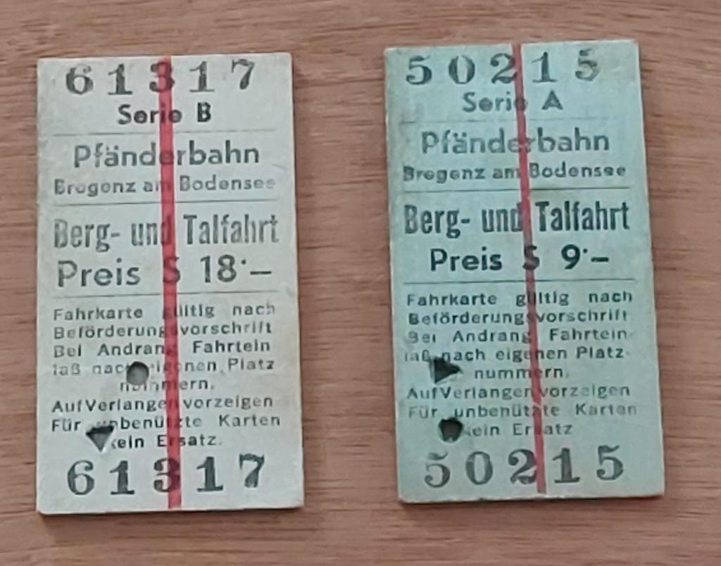 Jaren 50/60 Kartonnen Kaartje Pfänderbahn Bregenz., Ophalen of Verzenden, Gebruikt