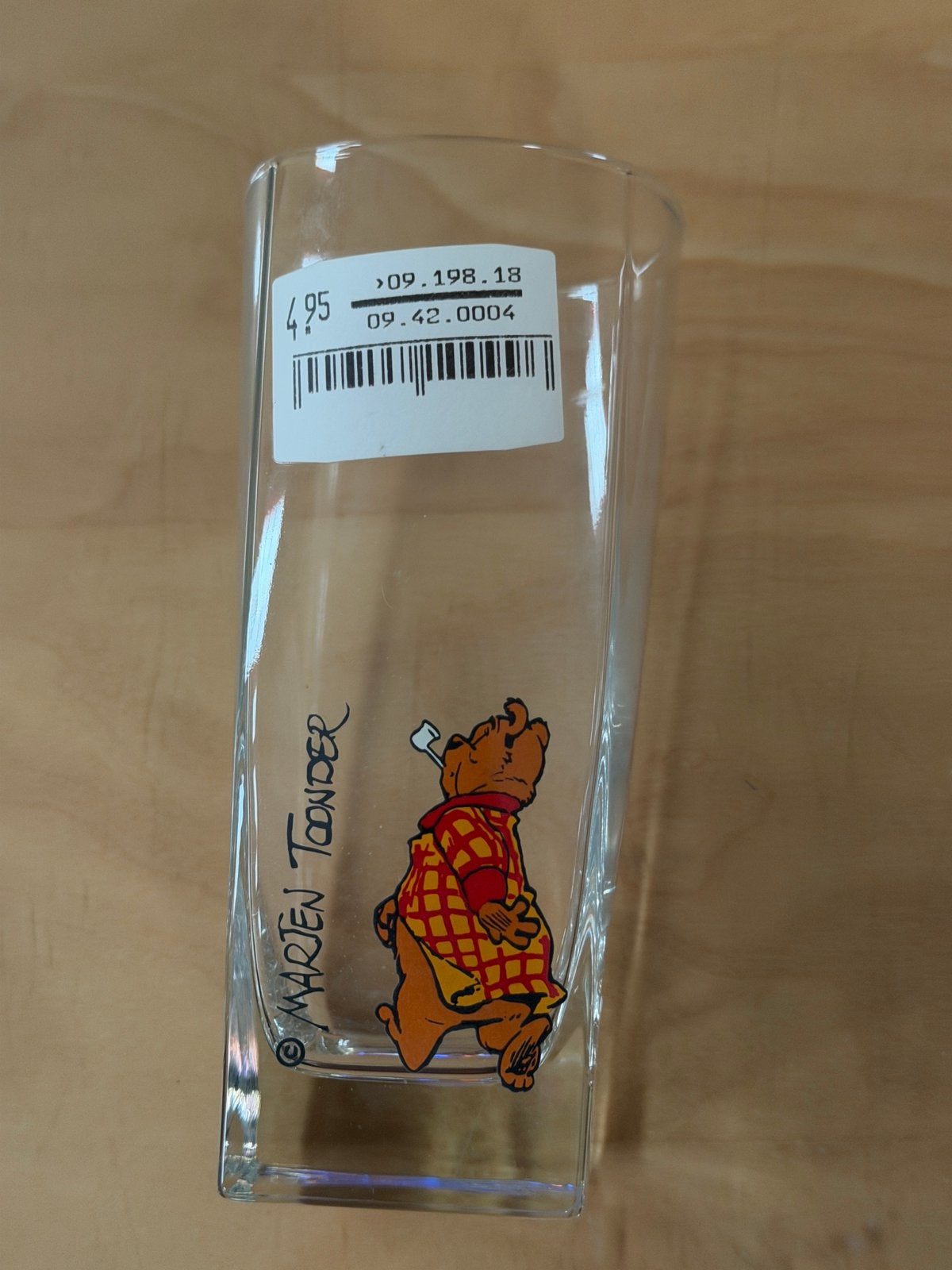 vintage glas metOlivier B. Bommel Marten Toonder., Ophalen, Zo goed als nieuw, Bierglas
