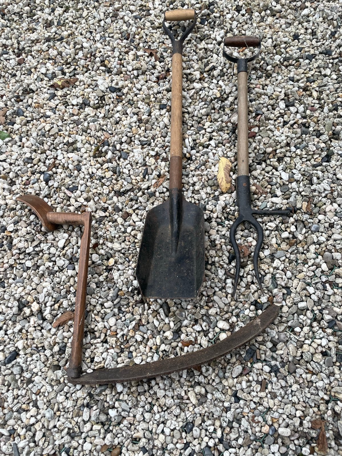 Oud gereedschap: Schop, riek en zeis, Antiek en Kunst, Ophalen of Verzenden