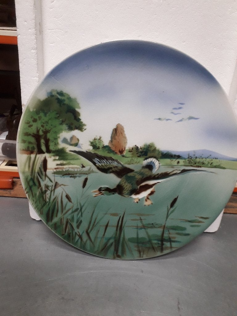 ANTIEKE AARDEWERK WANDSCHOTEL met EENDEN VOORSTELLING, Antiek en Kunst, Ophalen of Verzenden