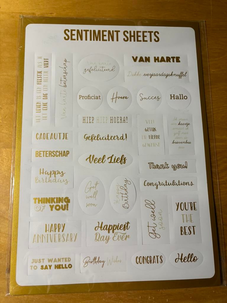 Sentiment sheets / uitdruk teksten 1 goud, Ophalen of Verzenden, Zo goed als nieuw, Overige thema's, Pons of Mal