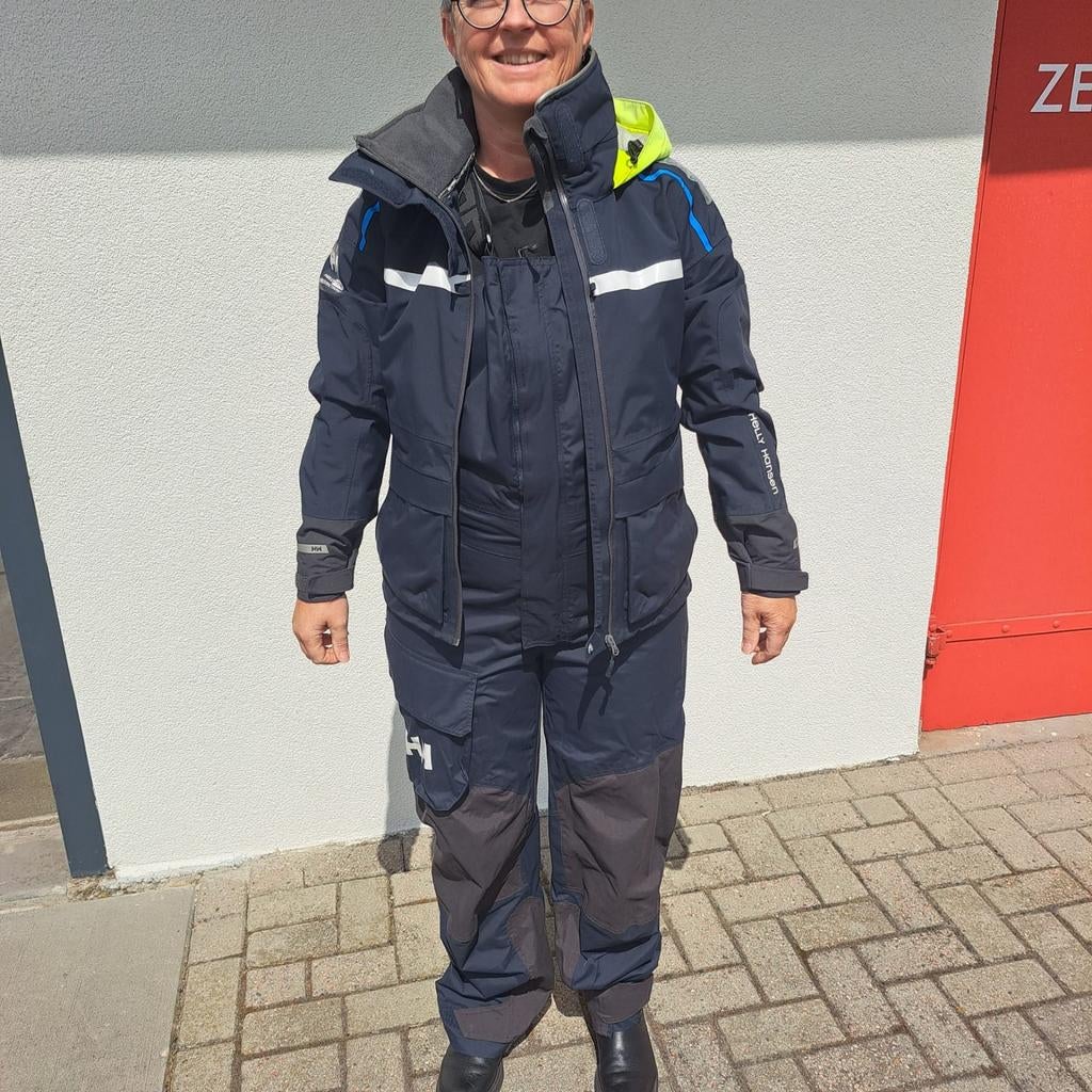 Helly Hansen dames zeilpak jas/broek, Ophalen of Verzenden, Zo goed als nieuw, Maat 38/40 (M), Blauw