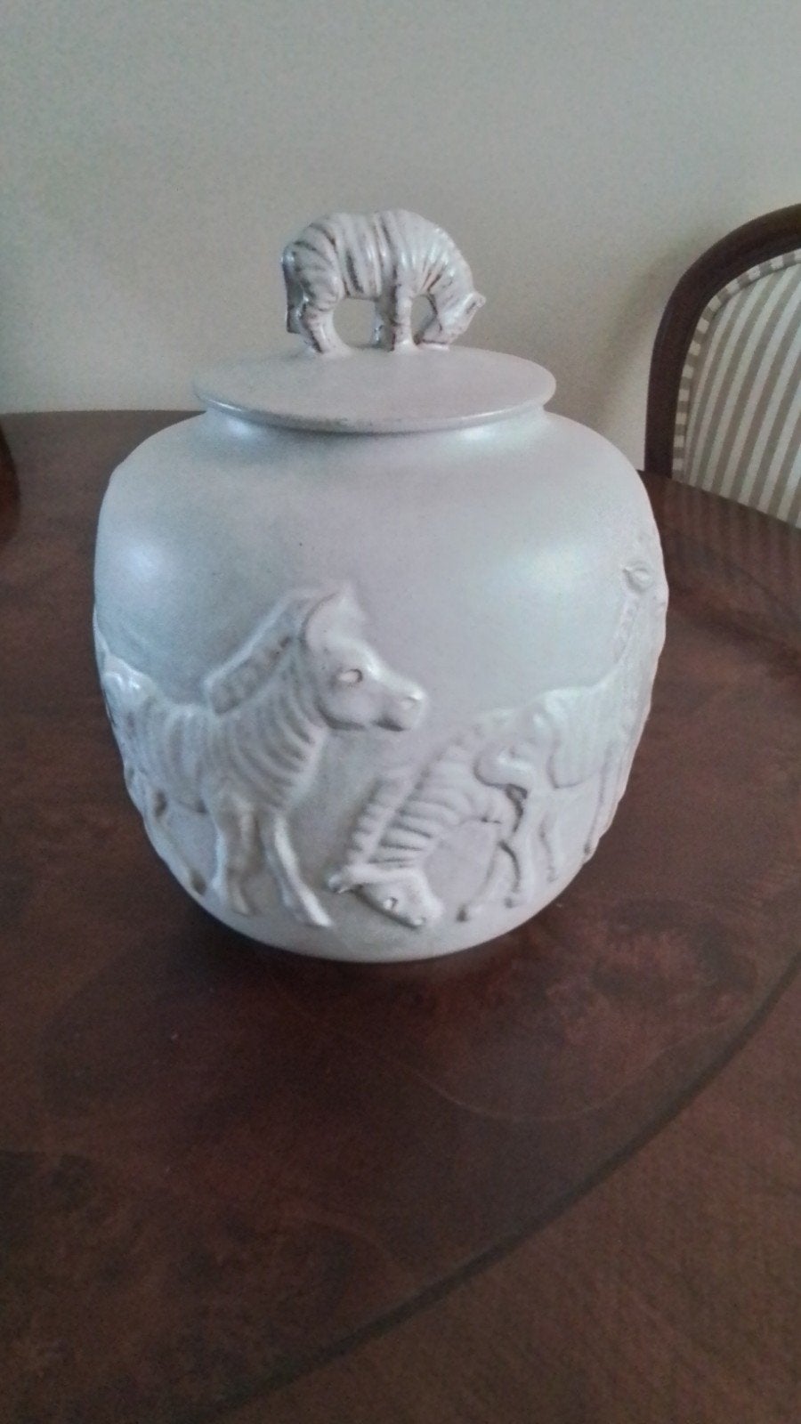 Mobach zebra pot grijs, Ophalen, Zo goed als nieuw, Met deksel, Grijs
