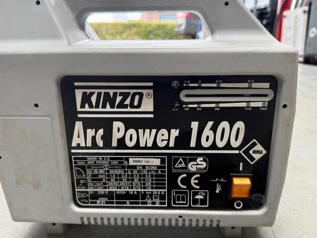 Kinzo lasapparaat met laskapje en vol pak elektroden, Ophalen, Gebruikt, Minder dan 150 ampère, Elektroden