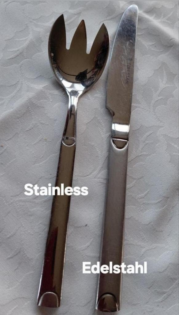 Edelstahl Stainless 18/10 mes salade vork mes halve cirkel, Ophalen of Verzenden, Rvs of Chroom