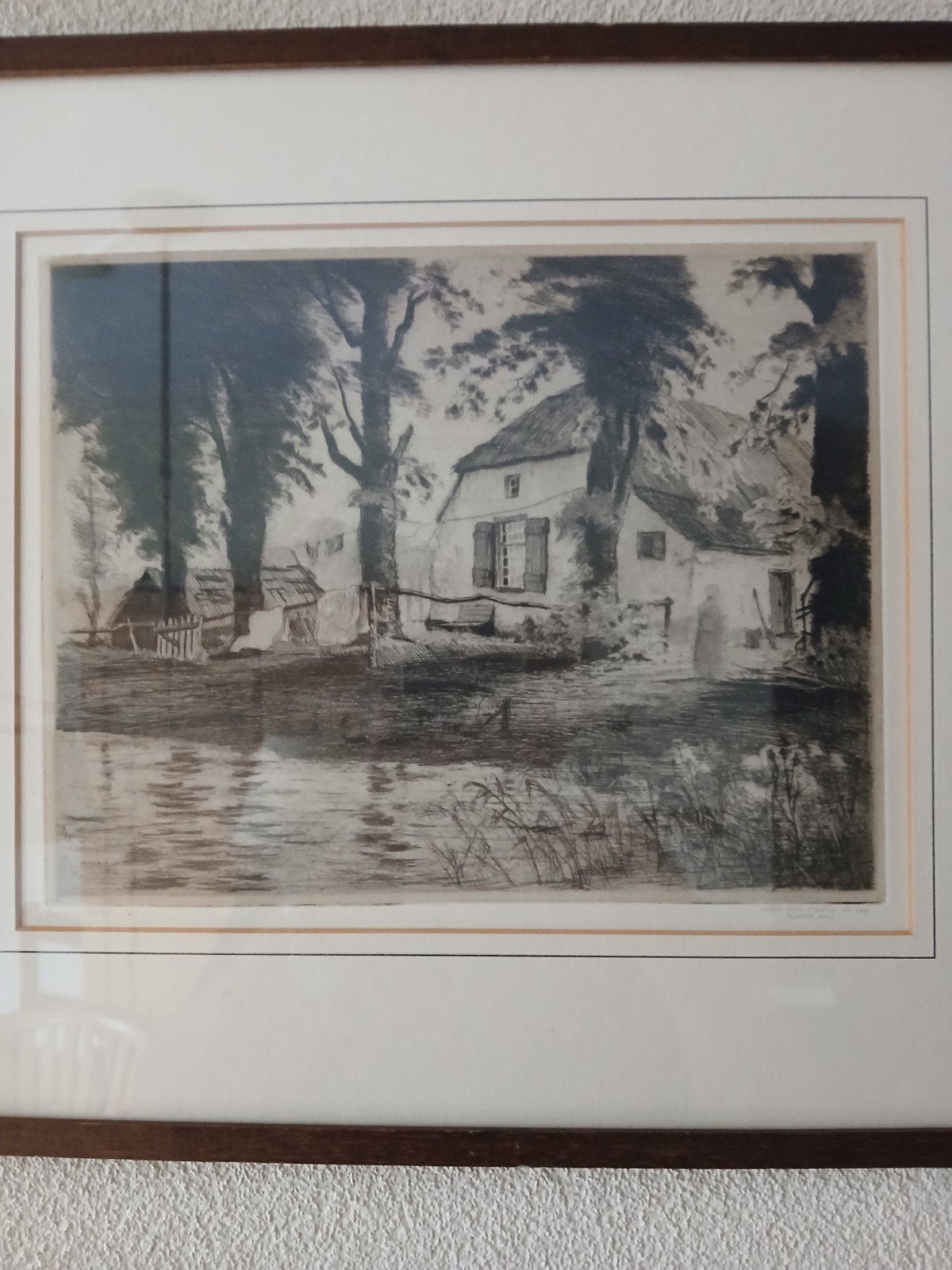 Hendrik de Laat - Boerderijtje Rosmalen (originele ets), Ophalen of Verzenden