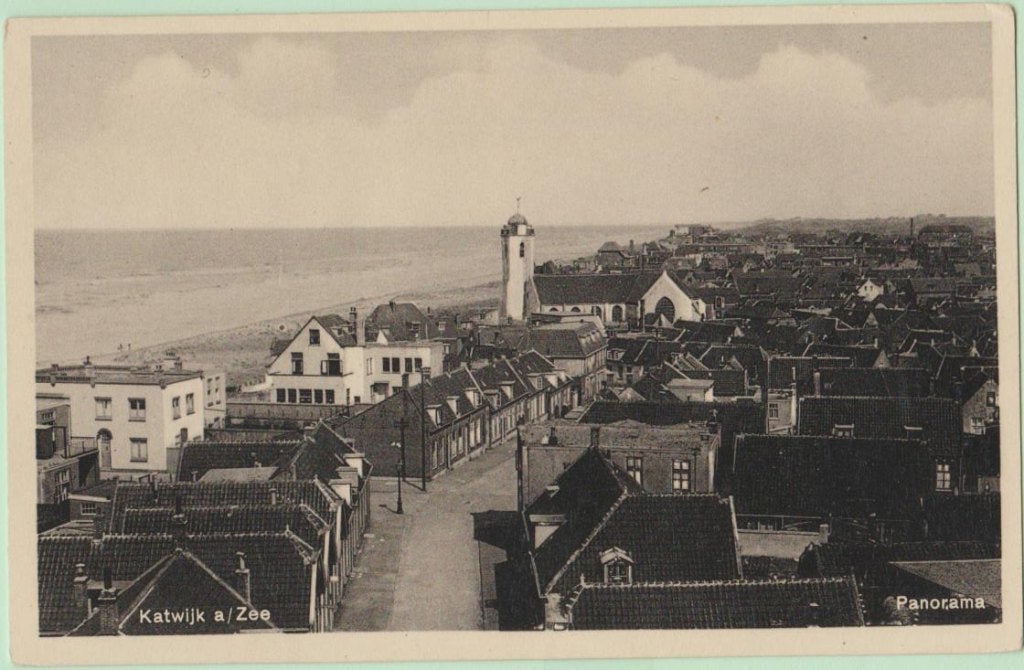 Katwijk aan Zee Panorama c.a. 1950., Ophalen, 1940 tot 1960, Ongelopen, Zuid-Holland