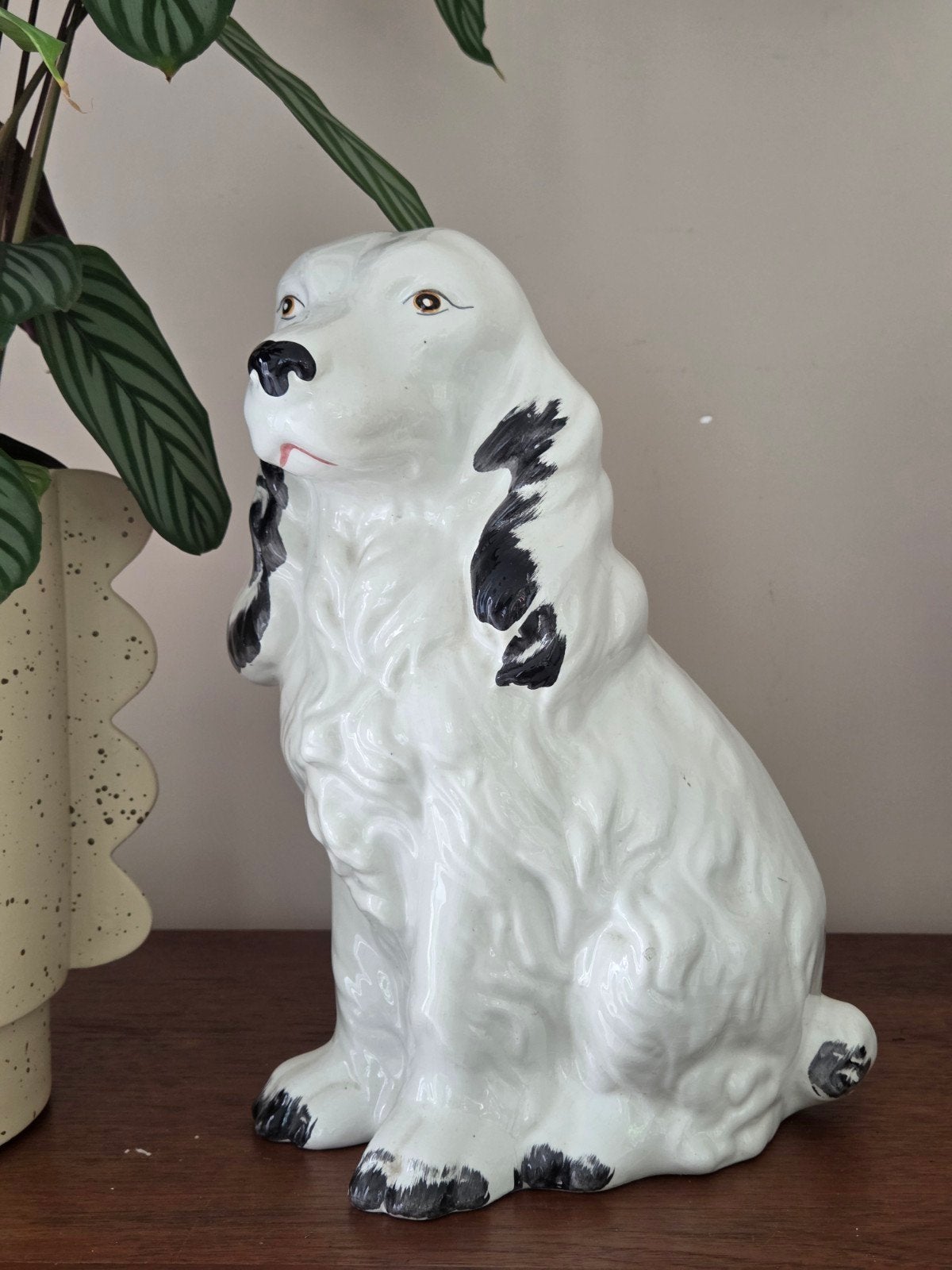 Groot vintage beeld van een hond / cocker spaniel, Ophalen of Verzenden, Zo goed als nieuw, Dier
