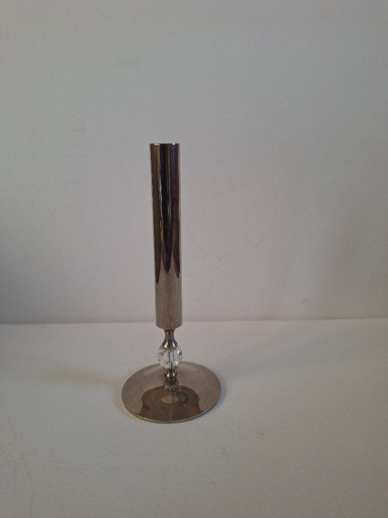 Verzilverde soliflore, Ophalen of Verzenden, Zo goed als nieuw, Metaal, 15 cm