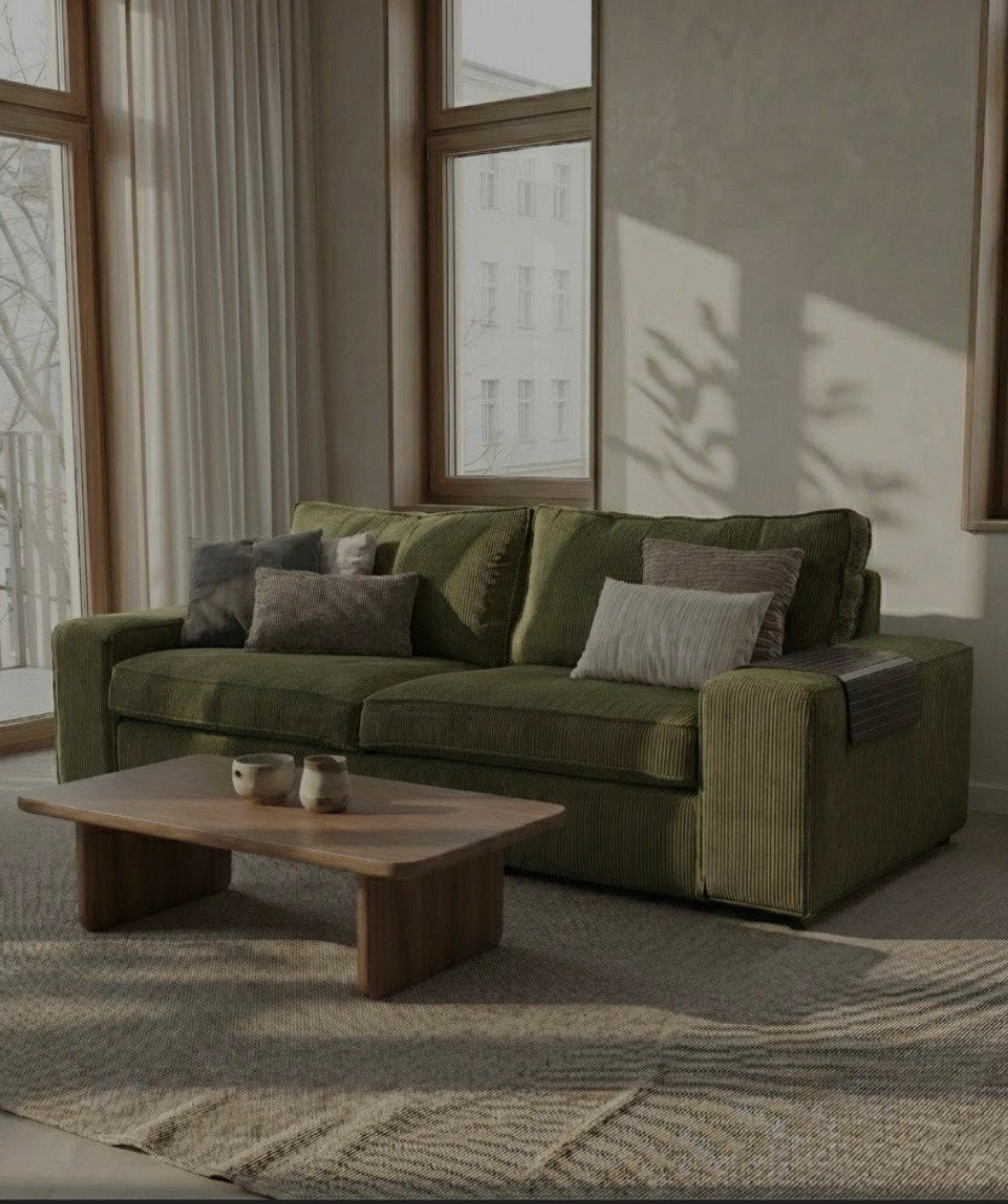 Ikea Kivik driezits bankhoes olijfgroen Norsemaison, Overige typen, Nieuw, Ophalen of Verzenden, Corduroy