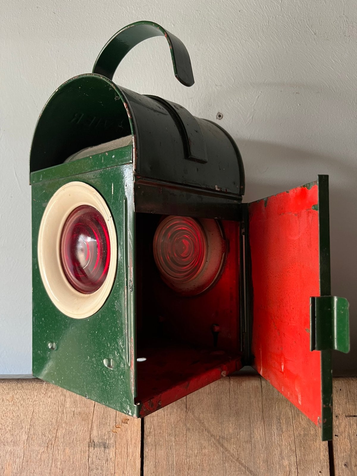Batavier trein lamp seinwezen sein lamp industrieel deco, Ophalen, Gebruikt, Trein, Overige typen