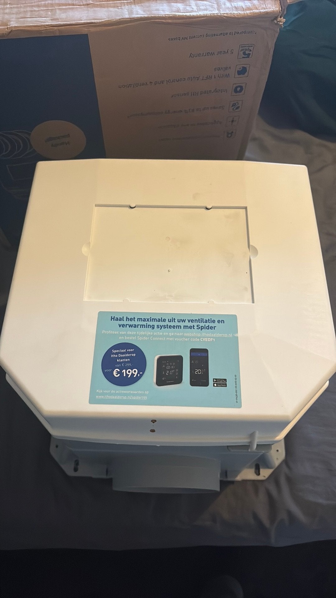 Itho mv box zo goed als nieuw, Doe-het-zelf en Verbouw, Ventilatie en Afzuiging, Ophalen of Verzenden, Zo goed als nieuw, Afzuiger