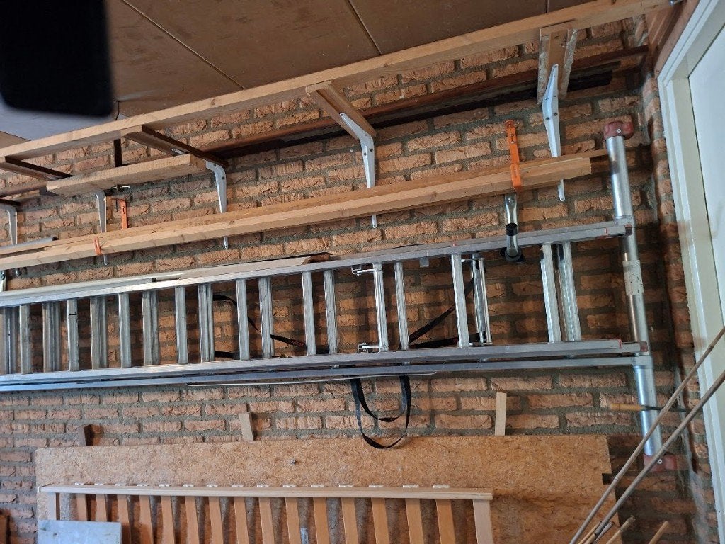 driedelige ladder, Ophalen, Gebruikt, Opvouwbaar of Inschuifbaar, 4 meter of meer