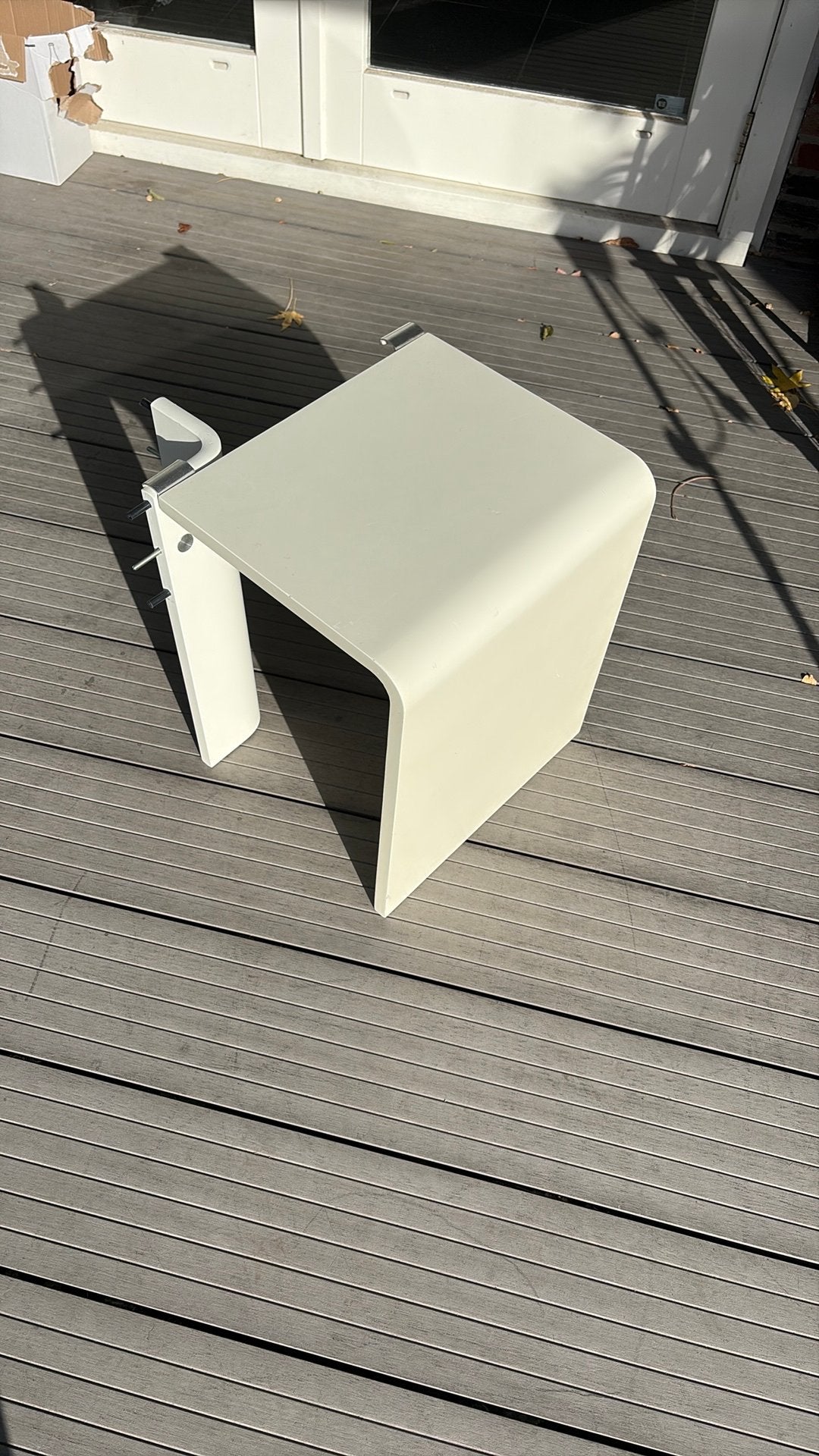 Auping Auronde tafeltje hoog 48 cm wit., Ophalen, Gebruikt, Eenpersoons, Wit