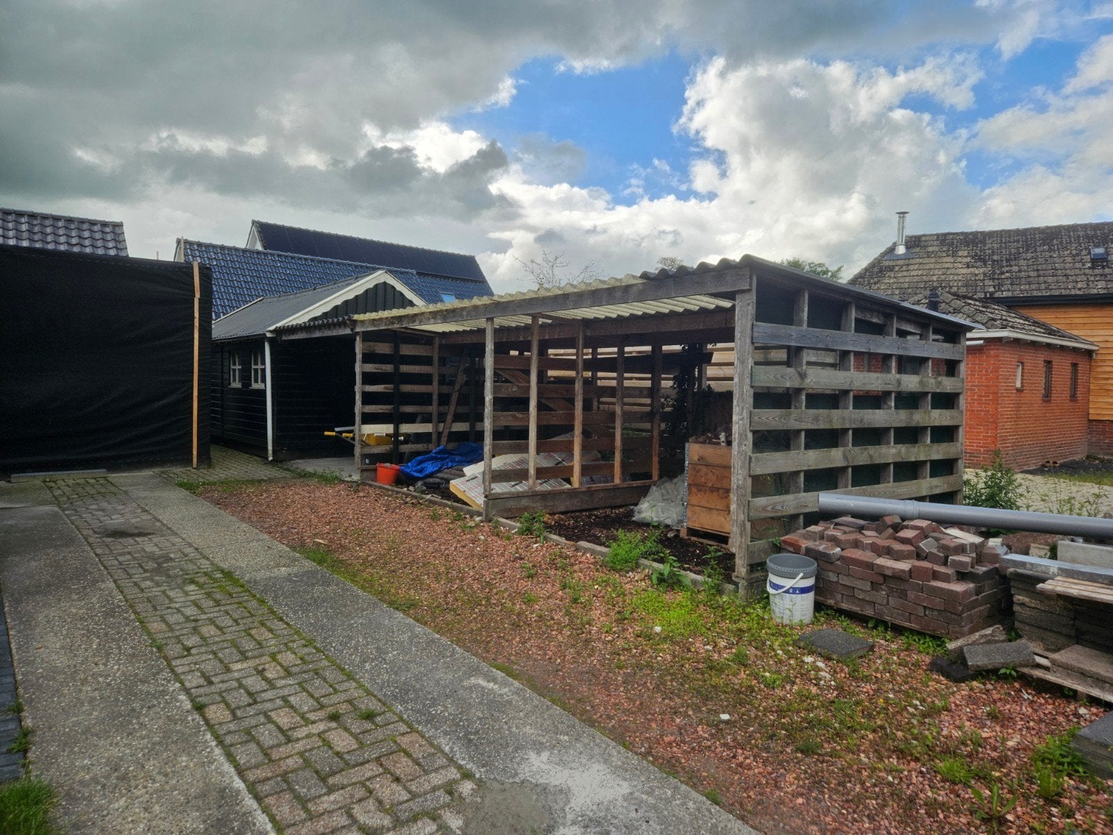 Houten overkapping / berging, Ophalen, Gebruikt, Hout, Overige typen