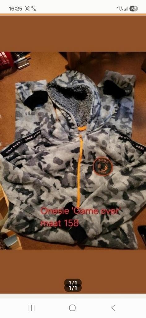 Onesie 'game over' maat 158 €5, Ophalen of Verzenden, Jongen of Meisje